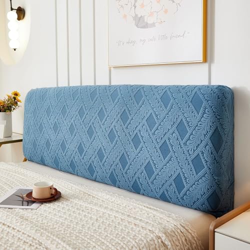Treer Bett Kopfteil Bezug, Bettkopfteil Bezug, Weicher Jacquard Staubdicht Bettkopfteil Hussen, All-Inclusive Schutz Dekorativ für Schlafzimmer Bett Kopfteil (Blaue Weide,120cm) von Treer