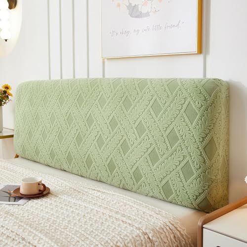 Treer Bett Kopfteil Bezug, Bettkopfteil Bezug, Weicher Jacquard Staubdicht Bettkopfteil Hussen, All-Inclusive Schutz Dekorativ für Schlafzimmer Bett Kopfteil (Grüne Weide,150cm) von Treer