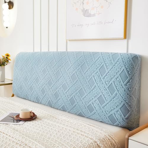 Treer Bett Kopfteil Bezug, Bettkopfteil Bezug, Weicher Jacquard Staubdicht Bettkopfteil Hussen, All-Inclusive Schutz Dekorativ für Schlafzimmer Bett Kopfteil (Hellblaue Weide,150cm) von Treer