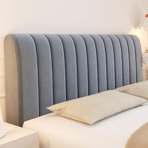 Treer Bett Kopfteil Bezug, Bettkopfteil Bezug, Weicher Strecken Staubdicht, All-Inclusive Schutz Dekorativ für Schlafzimmer Bett Kopfteil, Feste Farbe (Dunkelgrau,200cm) von Treer