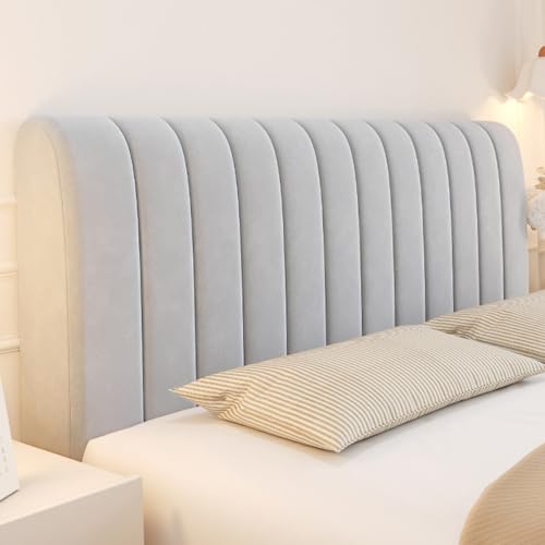 Treer Bett Kopfteil Bezug, Bettkopfteil Bezug, Weicher Strecken Staubdicht, All-Inclusive Schutz Dekorativ für Schlafzimmer Bett Kopfteil, Feste Farbe (Hellgrau,180cm) von Treer