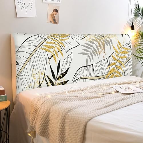 Treer Bett Kopfteil Bezug, Bettkopfteil Bezug, Weicher Strecken Staubdicht Bettkopfteil Hussen, All-Inclusive Schutz Dekorativ für Schlafzimmer Bett Kopfteil (Gold,190cm) von Treer