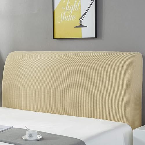 Treer Bett Kopfteil Bezug, Bettkopfteil Bezug, Weicher Strecken Staubdicht Bettkopfteil Hussen, All-Inclusive Schutz für Schlafzimmer Bett Kopfteil,Unifarben Dekorativ (Khaki,220cm) von Treer