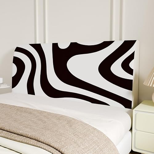 Treer Bett Kopfteil Bezug, Bettkopfteil Bezug Weicher Strecken, Bettkopfteil Hussen Staubdicht 3D, Dekorativ Schutz All-Inclusive für Schlafzimmer Bett Kopfteil (Abstrakt,100cm) von Treer