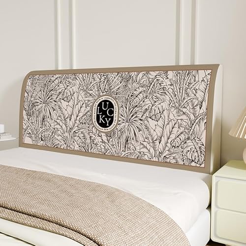 Treer Bett Kopfteil Bezug, Bettkopfteil Bezug Weicher Strecken, Bettkopfteil Hussen Staubdicht Nordisch, Dekorativ Schutz All-Inclusive für Schlafzimmer Bett Kopfteil (Cremeweiß 2,220cm) von Treer