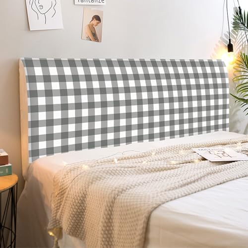 Treer Bett Kopfteil Bezug, Minimalistischer Style, Bettkopfteil Bezug, Weicher Strecken Staubdicht, All-Inclusive Schutz Dekorativ für Schlafzimmer Bett Kopfteil (Grau 1,160cm) von Treer