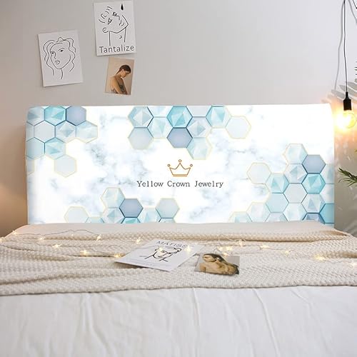 Treer Bett Kopfteil Bezug, Modernes Design Bettkopfteil Bezug, Weicher Strecken Staubdicht Bettkopfteil Hussen, All-Inclusive Schutz Dekorativ für Schlafzimmer Bett Kopfteil (Hellblau,180cm) von Treer