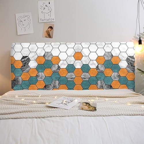 Treer Bett Kopfteil Bezug, Modernes Design Bettkopfteil Bezug, Weicher Strecken Staubdicht Bettkopfteil Hussen, All-Inclusive Schutz Dekorativ für Schlafzimmer Bett Kopfteil (Orange,150cm) von Treer