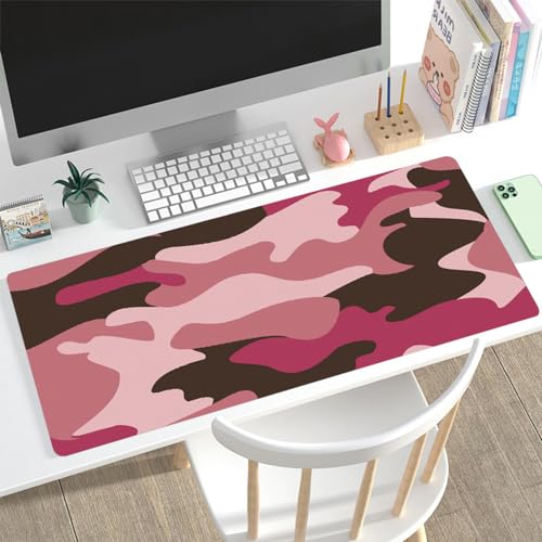 Treer Bunt Gaming Mauspad, Mousepad mit Vernähte Kanten, Mauspad L/XL/XXL, rutschfeste Gummibasis Mousepad Gaming, Mauspad Groß Einfacher Modestil (800x300mm,Rosabraun) von Treer