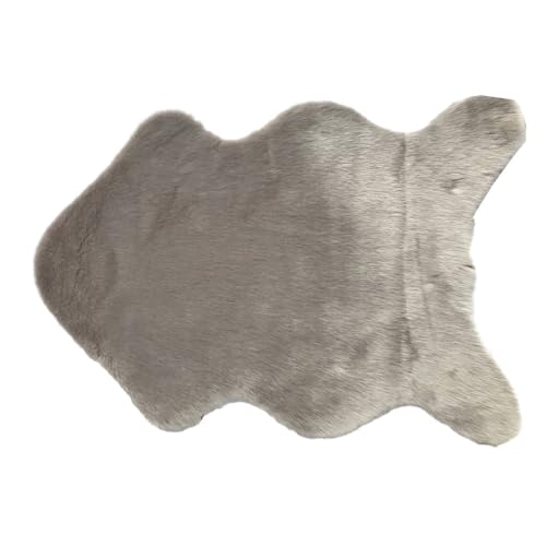 Treer Faux Lammfell Schaffell Teppich, Lammfellimitat Teppich Longhair Fell Optik Nachahmung Wolle Bettvorleger Kunstfell Dekofell Sofa Matte für Kinderzimmer (40 * 60cm,Hellgrau) von Treer