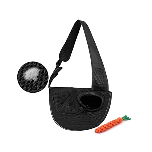 Treer Hundetasche für Kleine Hunde, Hundetragetasche Tragetasche Hund Atmungsaktiv Mesh Hundetragetuch Passend für Aktivitäten im Freien (S,Schwarz) von Treer