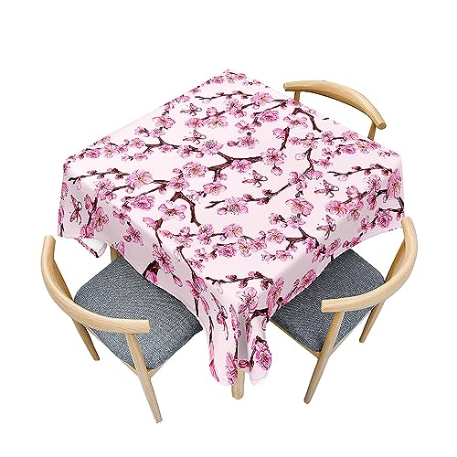Treer Japanischer Sakura-Stil Tischdecke Abwaschbar, Tischdecke Polyester Haben Lotuseffekt, Spritzfest Tischdecke für Küchendekoration Eckig Tablecloth Picknick Freien (90x90cm,Schmetterling) von Treer