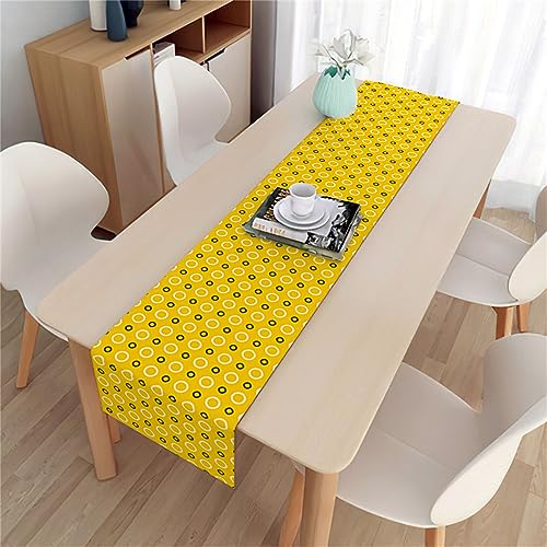 Treer Leinen Tischläufer, Geometrisch Stil Modern Tisch Läufer Abwaschbare Durable Tischdecke Tischdecken für Esszimmer Küchentisch Dessert-Tisch Hochzeit Hotel Party (33x150cm,Einfach Stil) von Treer