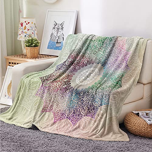 Treer Mandala Kuscheldecke Flauschige Decke Weiche Flanell Decke Warme Wohndecke aus Mikrofaser als Sofadecke, Couchdecke, Bettüberwurf, oder Tagesdecken Geeignet (150x200cm,Retro) von Treer