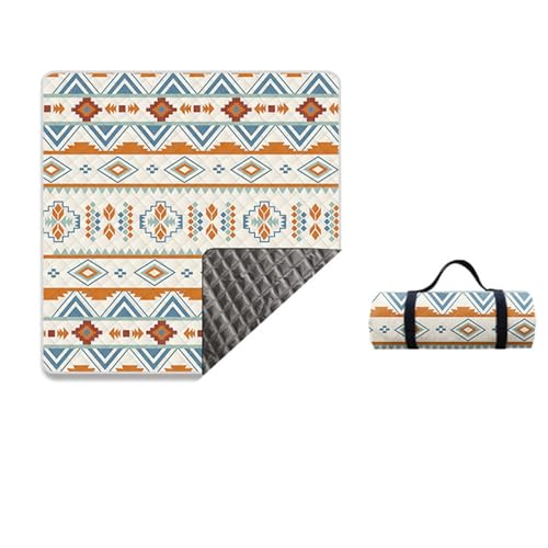 Treer Picknickdecke Wasserdicht isoliert Campingdecke Stranddecke, Bohemian Faltbar Klein Groß Picknickmatte für Outdoor Strand Camping Wandern Ausflüge (Beige,150x100cm) von Treer