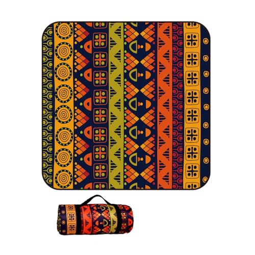 Treer Picknickdecke Wasserdicht isoliert Campingdecke Stranddecke Böhmischer Stil Faltbar Klein Groß Picknickmatte, für Outdoor Strand Camping Wandern Ausflüge (100x150 cm,Stil 4) von Treer