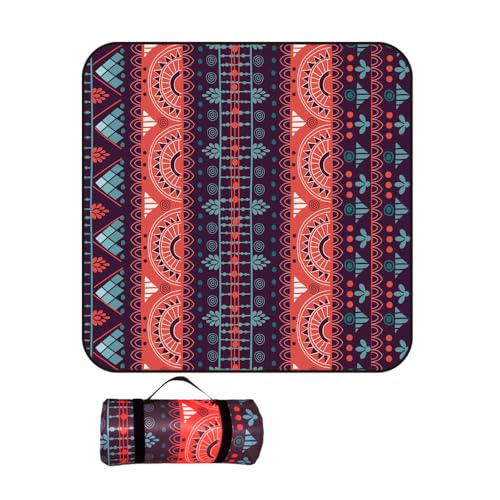 Treer Picknickdecke Wasserdicht isoliert Campingdecke Stranddecke Böhmischer Stil Faltbar Klein Groß Picknickmatte, für Outdoor Strand Camping Wandern Ausflüge (150x200 cm,Stil 5) von Treer