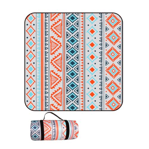 Treer Picknickdecke Wasserdicht isoliert Campingdecke Stranddecke Böhmischer Stil Faltbar Klein Groß Picknickmatte, für Outdoor Strand Camping Wandern Ausflüge (200x200 cm,Stil 6) von Treer