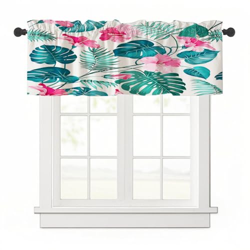 Treer Scheibengardine Bistrogardine, Pflanzen Drucke 1 Stück Gardinen Kurz Vorhänge Verdunklungsvorhänge, Vorhang Blickdicht Waschbar Curtains für Küchen & Schlafzimmer (Rosa Blüten,H45 x B137 cm) Treer Scheibengardine Bistrogardine, Pflanzen Drucke 1 Stück Gardinen Kurz Vorhänge Verdunklungsvorhänge, Vorhang Blickdicht Waschbar Curtains für Küchen & Schlafzimmer (Rosa Blüten,H45 x B137 cm) von Treer