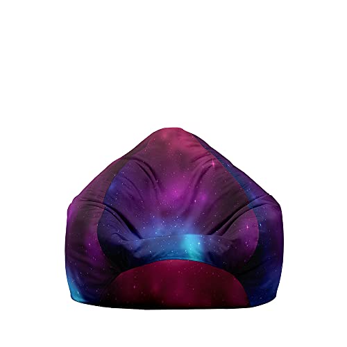 Treer Sitzsack ohne Füllung, Lazy Lounger Bean Bag Chair Cover, Sternenhimmel Drucken Sitzsäcke Sitzsackbezug, Baumwolle Leinen Spielzeug Aufbewahrung Sitzkissen (100x120 cm,Violett blau) von Treer