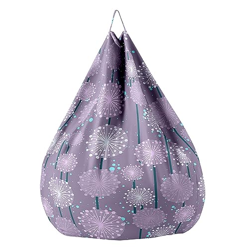 Treer Sitzsackhülle Ohne Füllung, Löwenzahn Muster Weich Sitzsack Hülle Sitzsackbezug mit Reißverschluss Sitzsack Bezug Lazy Bean Bag Sitzsack Stuhlbezug für Kinder (Aquarell,90x110cm) von Treer