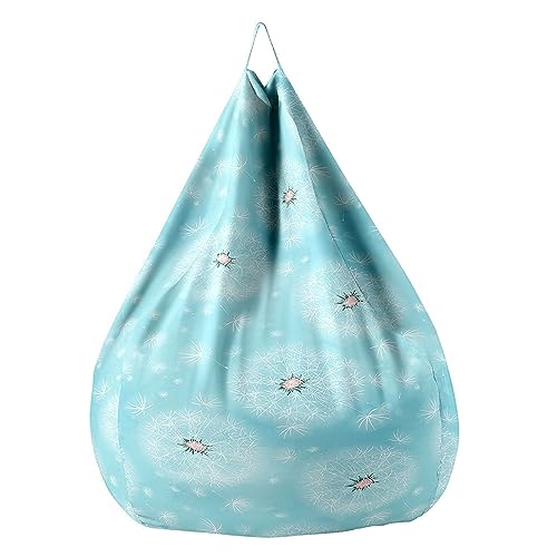 Treer Sitzsackhülle Ohne Füllung, Löwenzahn Muster Weich Sitzsack Hülle Sitzsackbezug mit Reißverschluss Sitzsack Bezug Lazy Bean Bag Sitzsack Stuhlbezug für Kinder (Löwenzahn,80x90cm) von Treer
