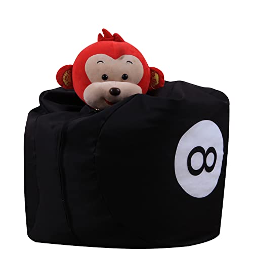Treer Spielzeug Aufbewharungstasche, Kind Sitzsack Aufbewahrung mit Reißverschlus 2-in-1, Abwaschbar umwandelbar in Einen Kindersessel, für Kleidung, Kuscheltier (Durchmesser: 66cm,Billard) von Treer