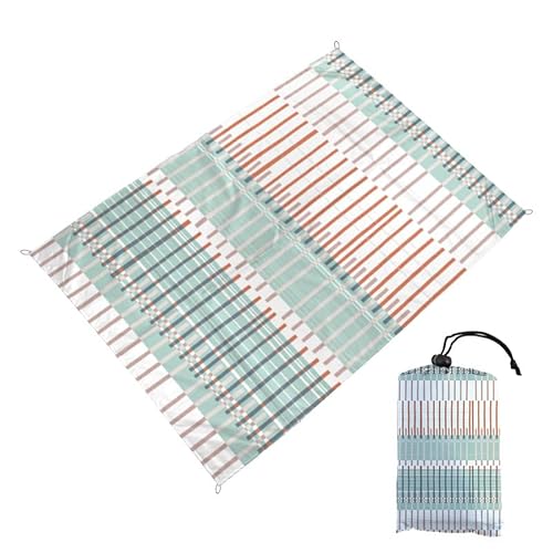 Treer Stranddecke Sandfrei Groß Strandmatte Campingdecke, Outdoor Picknickdecke Stranddecke Sanddicht, Ultraleicht & Kompakt für Strand, Camping, Wandern, Picknick, Reisen (140x200cm,Einfaches Muster) von Treer