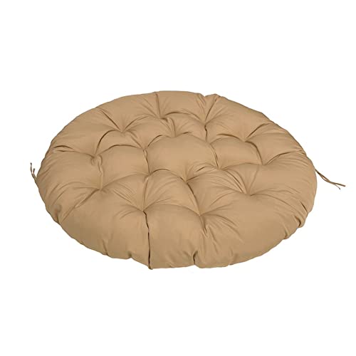 Treer Stuhlkissen Schaukel Hängesessel Sitzmatte Bequem Atmungsaktiv Garten Radar Stuhl Runde Sitzpolster Gefüllt mit Polster Für Terrassengarten Indoor (60x60cm,Khaki) von Treer