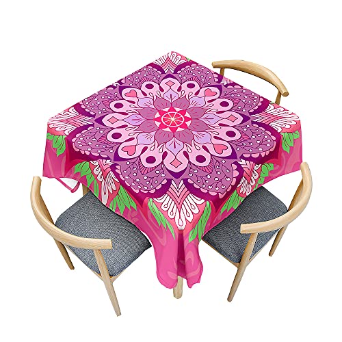 Treer Tischdecke Abwaschbar, Mandala-Stil Tischdecke Polyester Haben Lotuseffekt, Abwischbare Tischdecke für Küchendekoration, Eckig Tablecloth Picknick im Freien (60x60cm,Liebe Mandala) von Treer