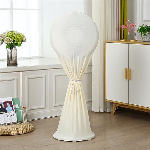 Treer Ventilator Abdeckung Rund, Ventilatorabdeckung Staubdicht Alles Inklusive Elektrischer Ventilator-Abdeckung Waschbar für Bodenventilator (Beige,Schreibtisch (35-50cm)) von Treer