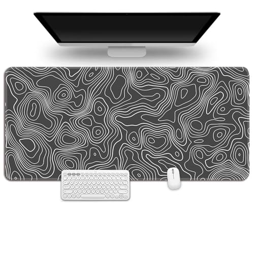 Treer Vielseitig Mousepad,Mauspad L/XL/XXL mit Vernähte Kanten,Gaming Mauspad,rutschfeste Gummibasis Mousepad Gaming, für Schreibtischunterlage und Zuhause Mauspad Groß (Anthrazit,700x300x3mm) von Treer