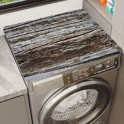 Treer Waschmaschinen Auflage Waschmaschinenauflage rutschfest, Saugfähig Staubschutz Baummuster Waschmaschinenabdeckung für Trockner, Kühlschrank, Küchen (Grau,60x60cm) von Treer