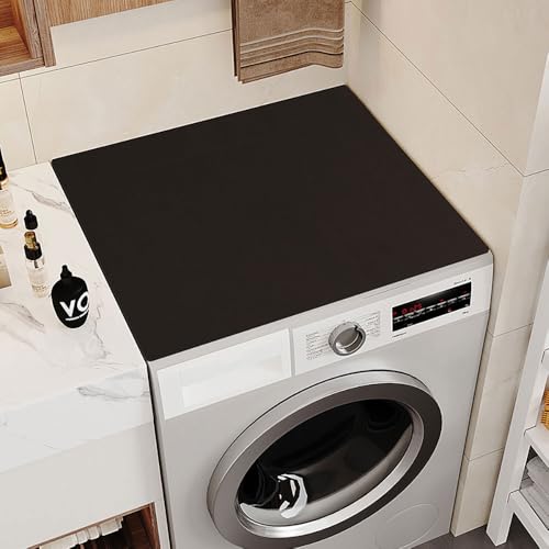 Treer Waschmaschinen Auflage Waschmaschinenauflage rutschfest, Saugfähig Staubschutz Waschmaschinenabdeckung für Trockner Kühlschrank Küchen (Schwarz,60x70cm) von Treer