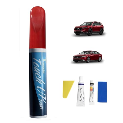 Treesiche Autolack Lackstift Set für Honda, Lack Reparatur Kit Lackierstift und Pinsel 2 in 1, Schnelle & Einfache Wartungslösungen, Radiant Red Metallic (R-569M) von Treesiche