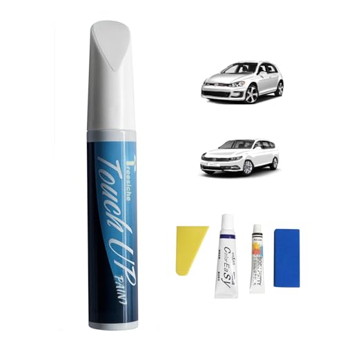 Treesiche Autolack Lackstift für Volkswagen, Kratzer Reparatur für Auto, Lack Reparatur Kit Lackierstift und Pinsel 2 in 1, Oryxweiss Perl (L0K1) von Treesiche