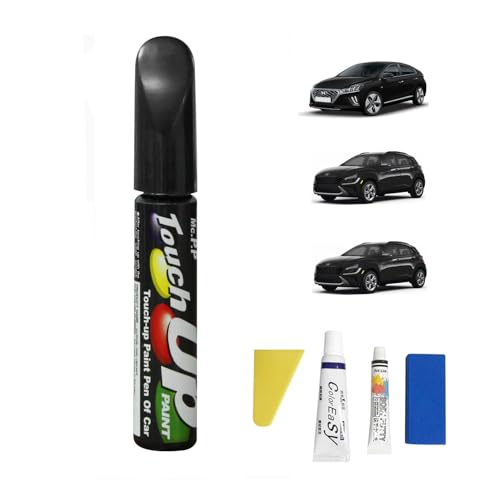 Treesiche Lackstift Auto für Hyundai, Lack Reparatur Kit Lackierstift und Pinsel 2 in 1, Lackstift Auto Lack Reparatur für Hyundai Kratzer Reparatur, Phantom Black Met (PAE) von Treesiche