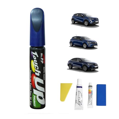 Treesiche Lackstift Auto für Renault, Lack Reparatur Kit Lackierstift und Pinsel 2 in 1, Auto Kratzer Reparatur Stift, Schnelle & Einfache Wartungslösungen, Iron-Blau (RQH) von Treesiche
