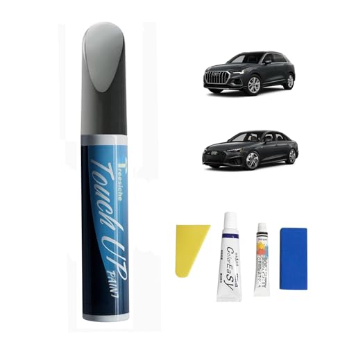 Treesiche Lackstift Autolack Reparaturset für Audi, Kratzer Reparatur für Audi, Autokratzer Reparaturmittel Autolack Reparatur für Autos Reparaturwerkzeug, Manhattan Grau Metallic (LX7L/H1) von Treesiche
