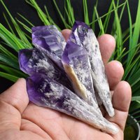 5stk Natürlicher Skelett Amethyst Kristall Zepter, Brizil Kristallstab Spitze, Jahrestag Geschenk, Kristall Exemplare B1300 von TreestonesByLunas