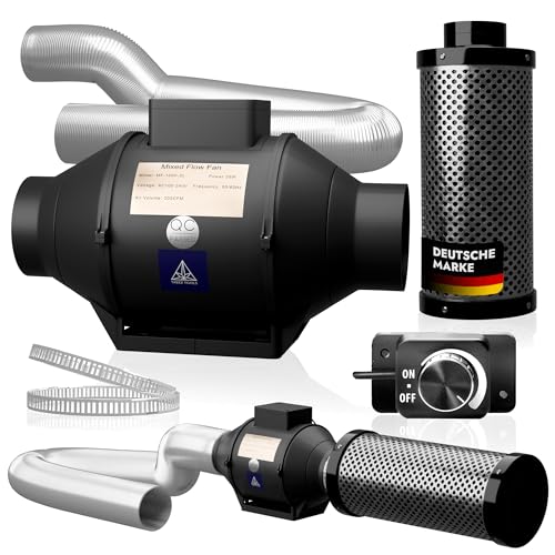 Treez Tools Grow Abluft Set 100mm Belüftungsset für Growzelt Aktivkohlefilter von Treez Tools