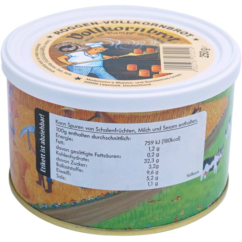 TREK'N EAT Vollkornbrot Dosen Brot Trekking Nahrung Essen Ration Vegan 250 g von Trek'n Eat