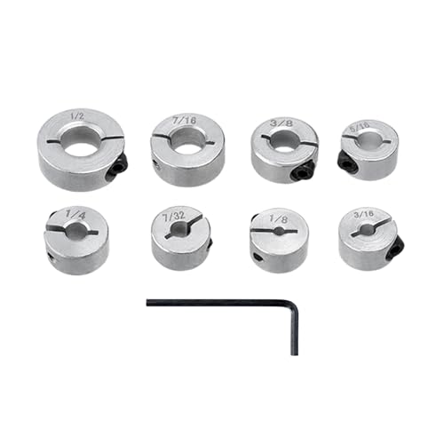 Treki 8 Stück 3-12mm Tiefenanschlagringe Set Edelstahl Tiefenstopp für Bohrer mit Sechskantschlüssel, Tiefenbegrenzer Bohrer Ring für Positionieren Bohrer von Treki