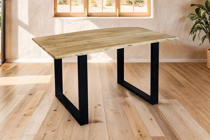 Trelevo® Essgruppe Vision, (Vision gibt es auch als Einzeltisch ohne Stühle), Akazienholz, Baumkante, Metallgestell, verschiedene Stühle wählbar von Trelevo®