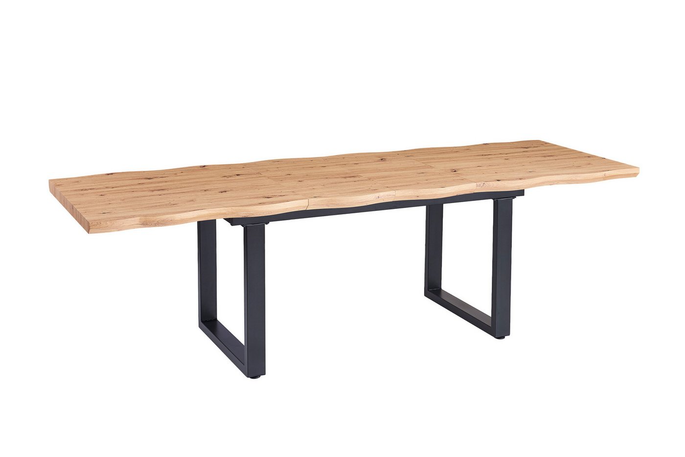 Trelevo® Esstisch Crane (1 Tischplatte und 2 Gestelle), Baumkante, ausziehbar auf 240 x 90 cm, Metallgestell U-Form von Trelevo®