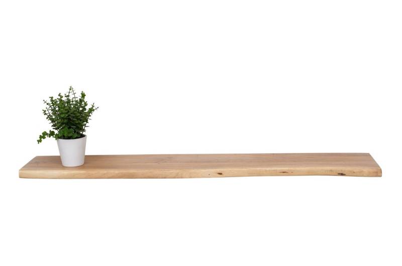 Trelevo® Wandregal Amanda, Wandregal Akazienholz eiche massiv 110x20 cm Holzregal Steckboard Baum von Trelevo®