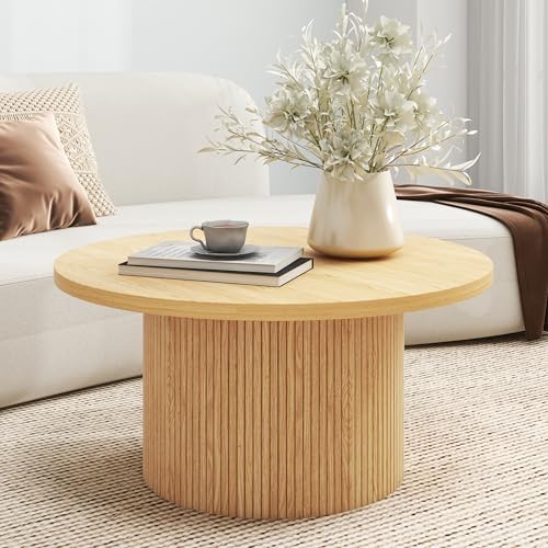 Solid Wood Round Coffee Table von Trelomix