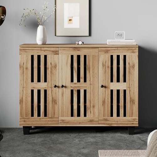 Trelomix 120 * 32 * 92cm Seitenschrank, Wohnzimmer-Beistelltisch, Sideboard, 3-türiger breiter Schrank, 8 unterteilte Ablagefächer. Geeignet für Wohnzimmer, Schlafzimmer, Büro und Eingangsbereich Trelomix 120 * 32 * 92cm Seitenschrank, Wohnzimmer-Beistelltisch, Sideboard, 3-türiger breiter Schrank, 8 unterteilte Ablagefächer. Geeignet für Wohnzimmer, Schlafzimmer, Büro und Eingangsbereich von Trelomix