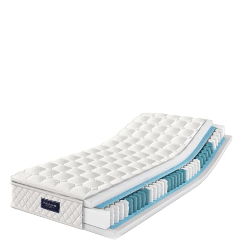Trelomix Federkernmatratze, 7 Zonen Kaltschaum Matratze, Taschenfederker, 90x200cm, 100% Oeko-Tex zertifiert, versteppter Mikrofaserbezug-Topping,100 Nächte Probeschlafen, Härtegrad H3, 25cm Höhe Trelomix Federkernmatratze, 7 Zonen Kaltschaum Matratze, Taschenfederker, 90x200cm, 100% Oeko-Tex zertifiert, versteppter Mikrofaserbezug-Topping,100 Nächte Probeschlafen, Härtegrad H3, 25cm Höhe von Trelomix