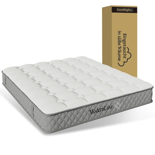 Trelomix Orthopädische Kaltschaummatratze 140x200 cm, Mattress mit 7-Zonen-Taschenfederkern, Härtegrad H3 (mittelfest) – Oeko-TEX® Zertifiziert, 20 cm Höhe, 4 Griffe + Vakuumverpackt von Trelomix